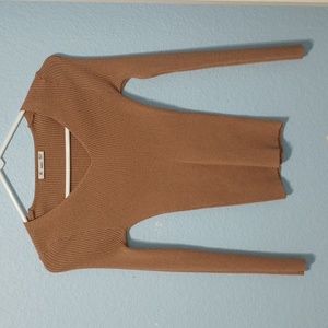 Brown long Sleeve Top by Basic Size S